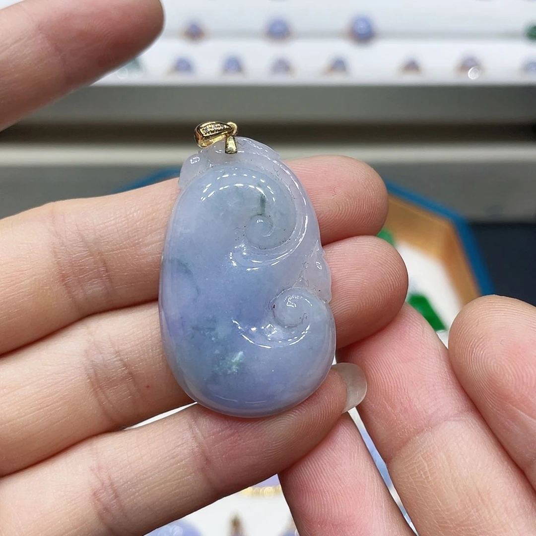 【闪购商品】翡翠18K金镶嵌吊坠(不含链)