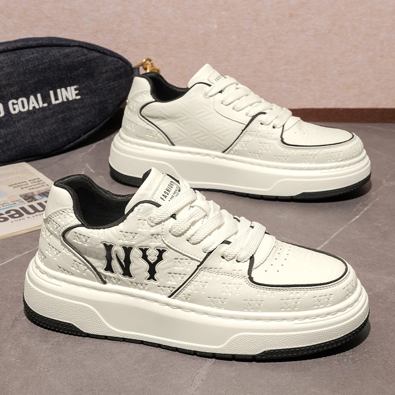 时尚潮流男鞋百搭小白鞋厚底男式休闲鞋子软底男生板鞋潮鞋WQ8160