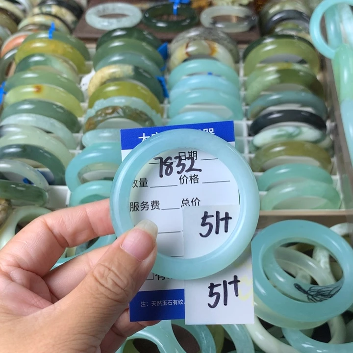未镶嵌蛇纹石玉手镯柳**/7832