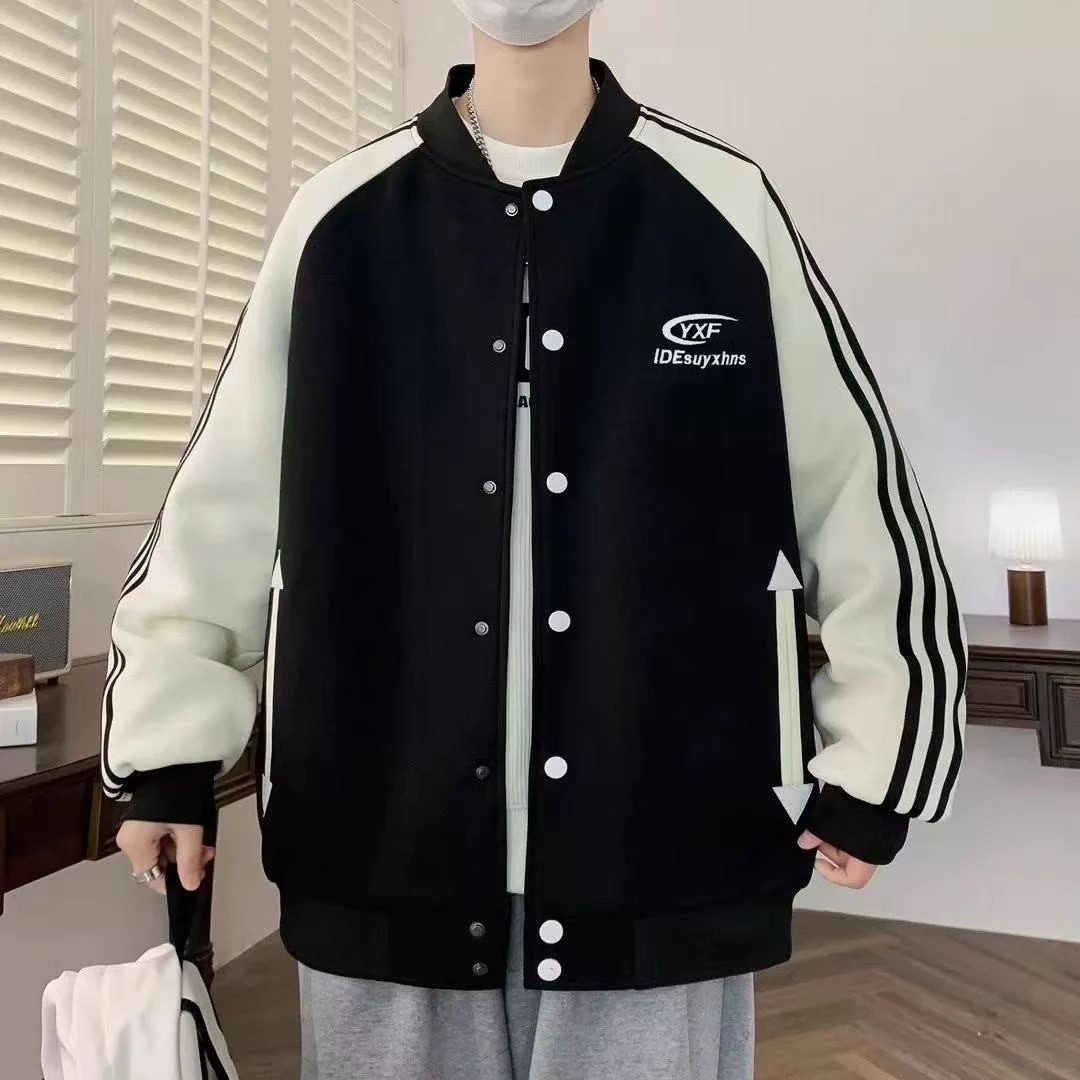时尚潮流棒球服外套男装春秋季新款休闲宽松大码运动百搭立领夹克
