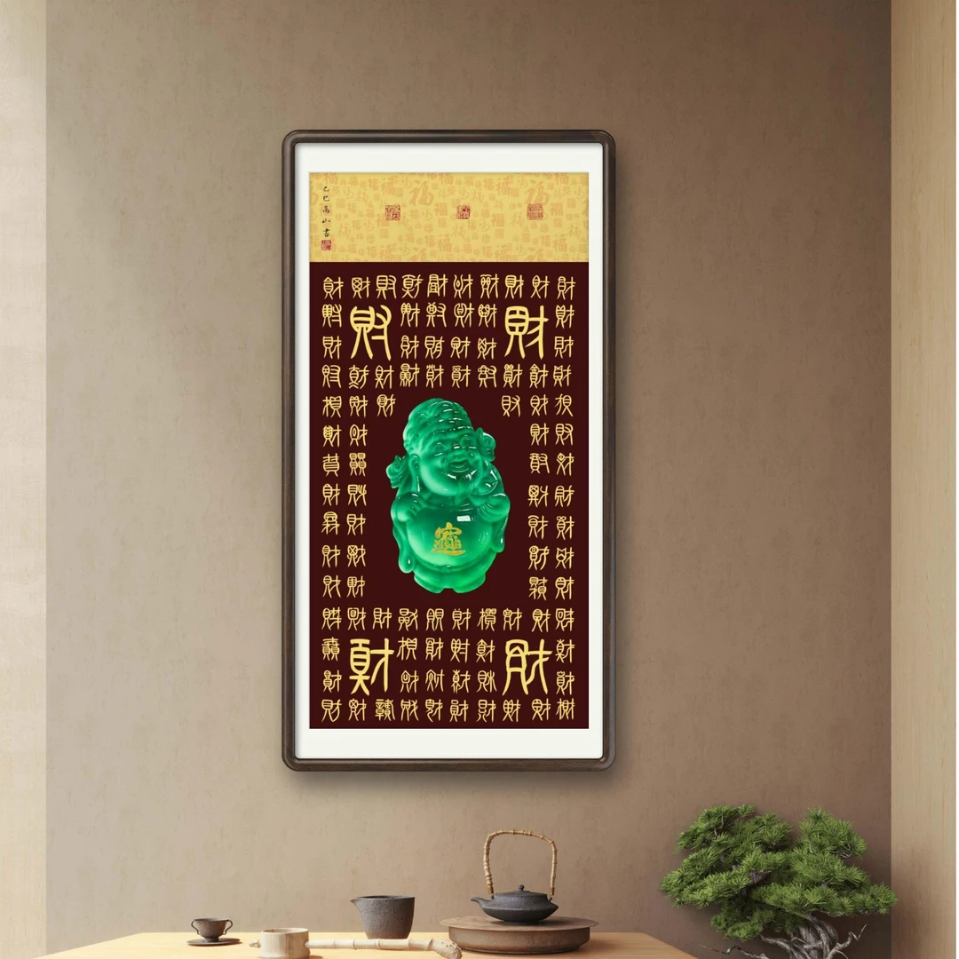 高山原创书法百财图   无框