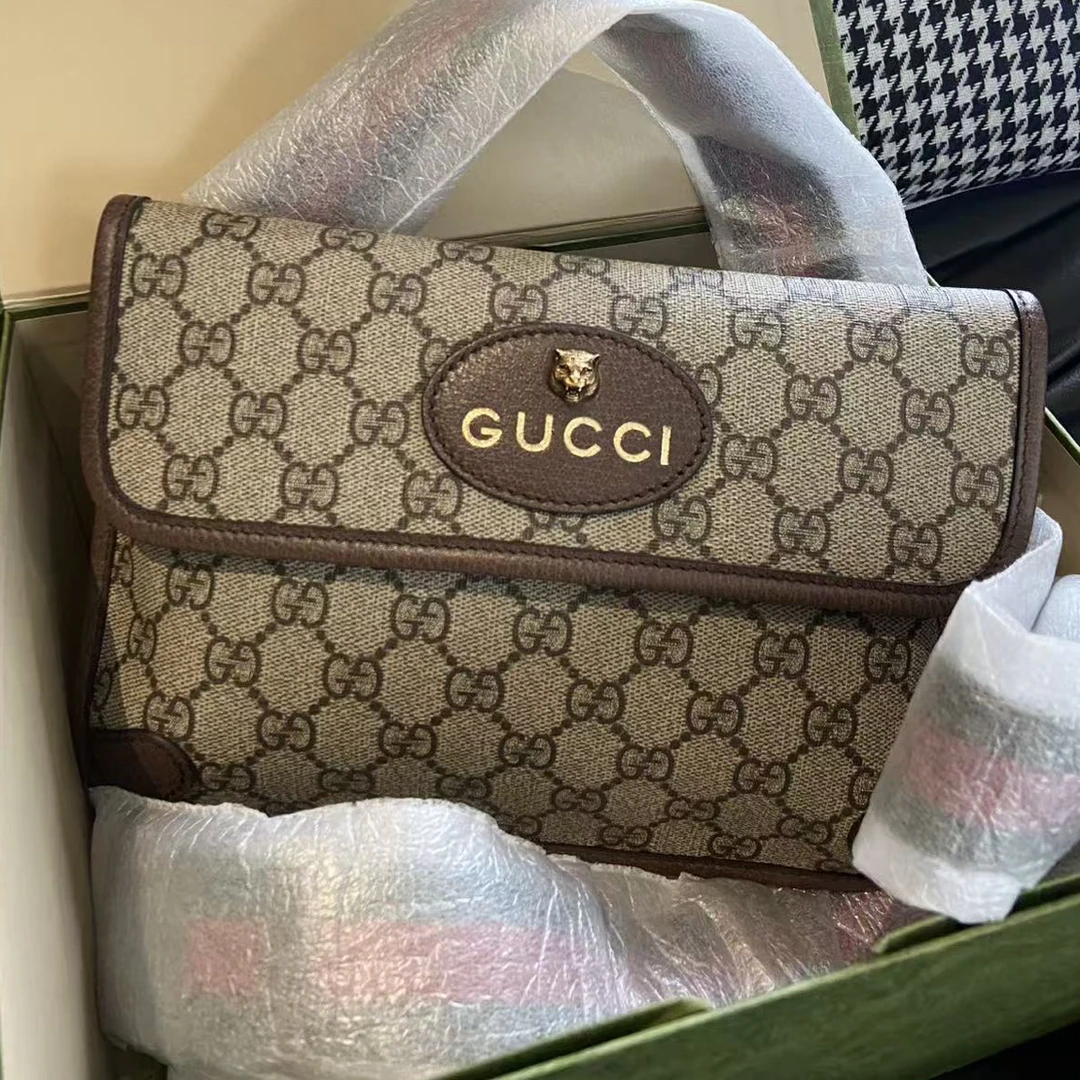 未使用 GUCCI/古驰 奢品阁/古驰 老花 虎头腰包全新
