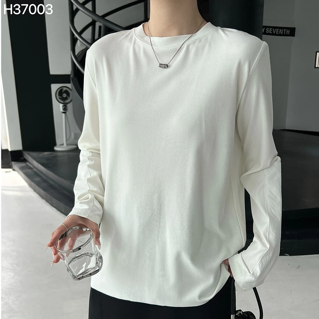 3741号#37003#春新款百搭圆领复古贴布设计长袖T G7-33