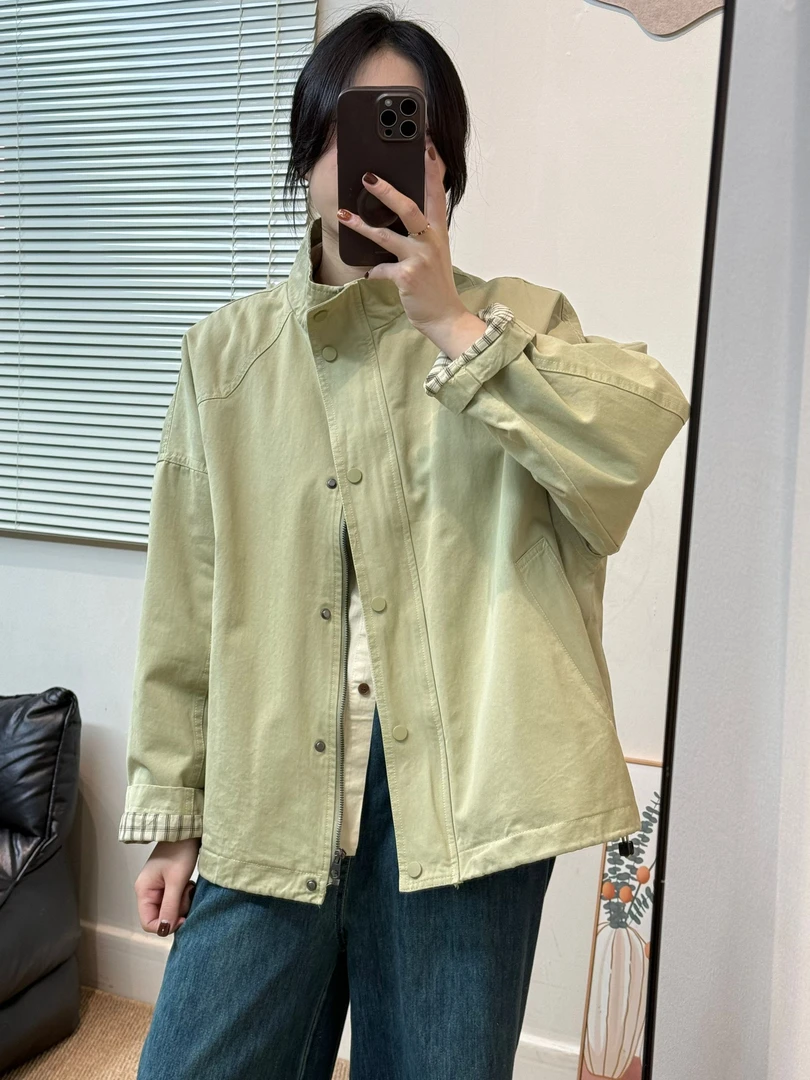 独特超好看工装风外套小个子韩版今年流行小众立领夹克冲锋衣上衣