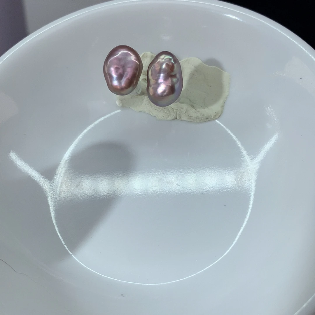 小****淡水珍珠耳饰银S925镶嵌