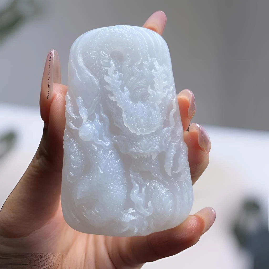 定制翡翠  正装正面冰胶龙 毛货买断 尺寸71*40*11.2mm