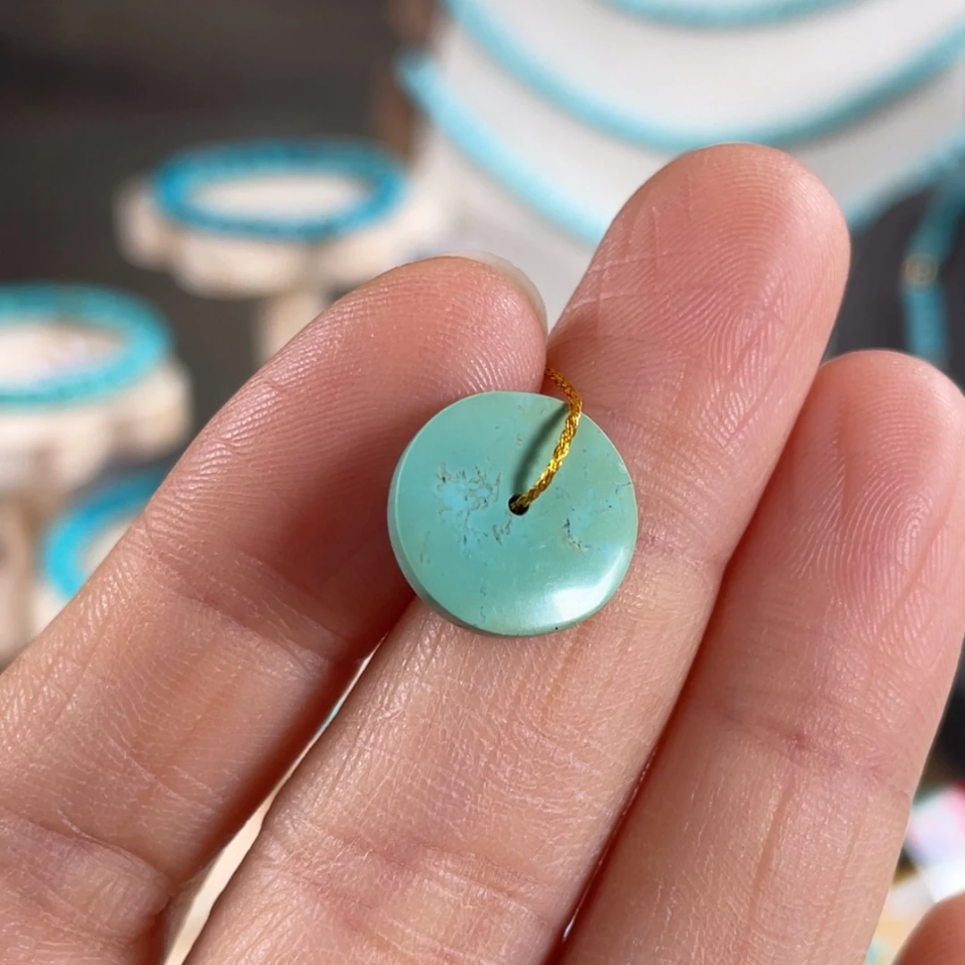 绿松石未镶嵌套链13.5mm高瓷隔片
