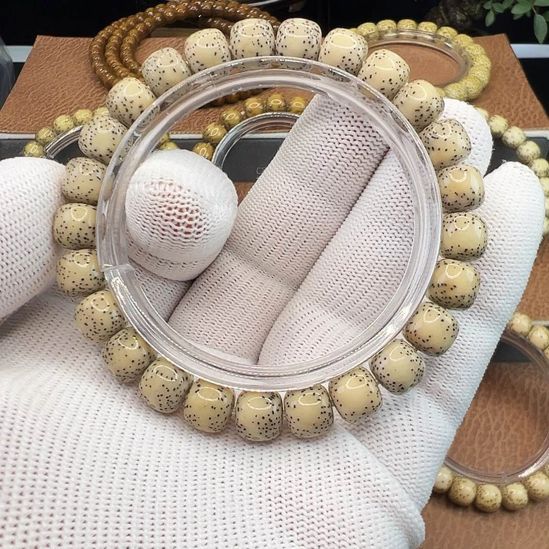 星月菩提手串石玉料9×8正月针尖星无烟花星