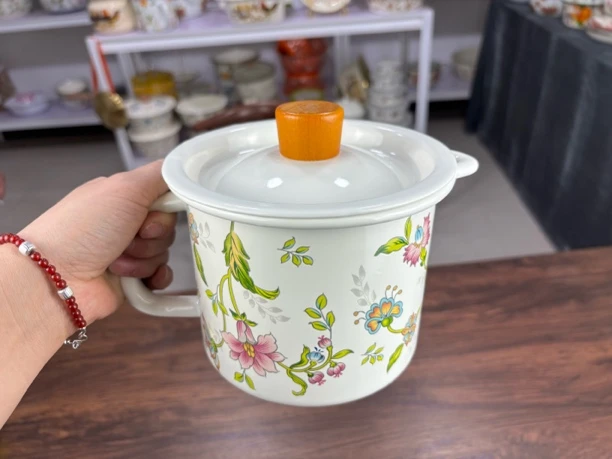 大号家用带盖搪瓷老式水杯茶缸马克杯茶杯杯子大容量芳香刻度杯