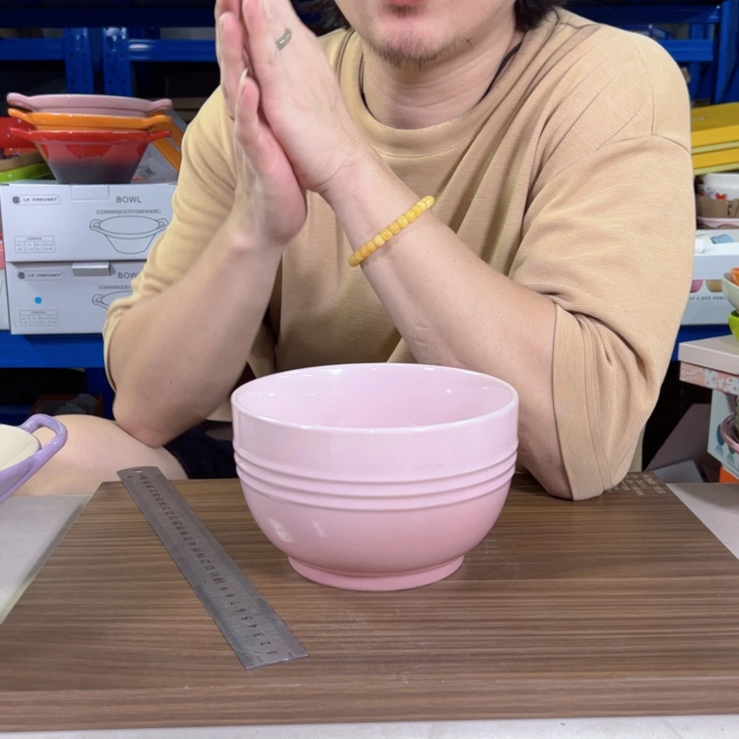 陶瓷轻虹面碗粉色wan