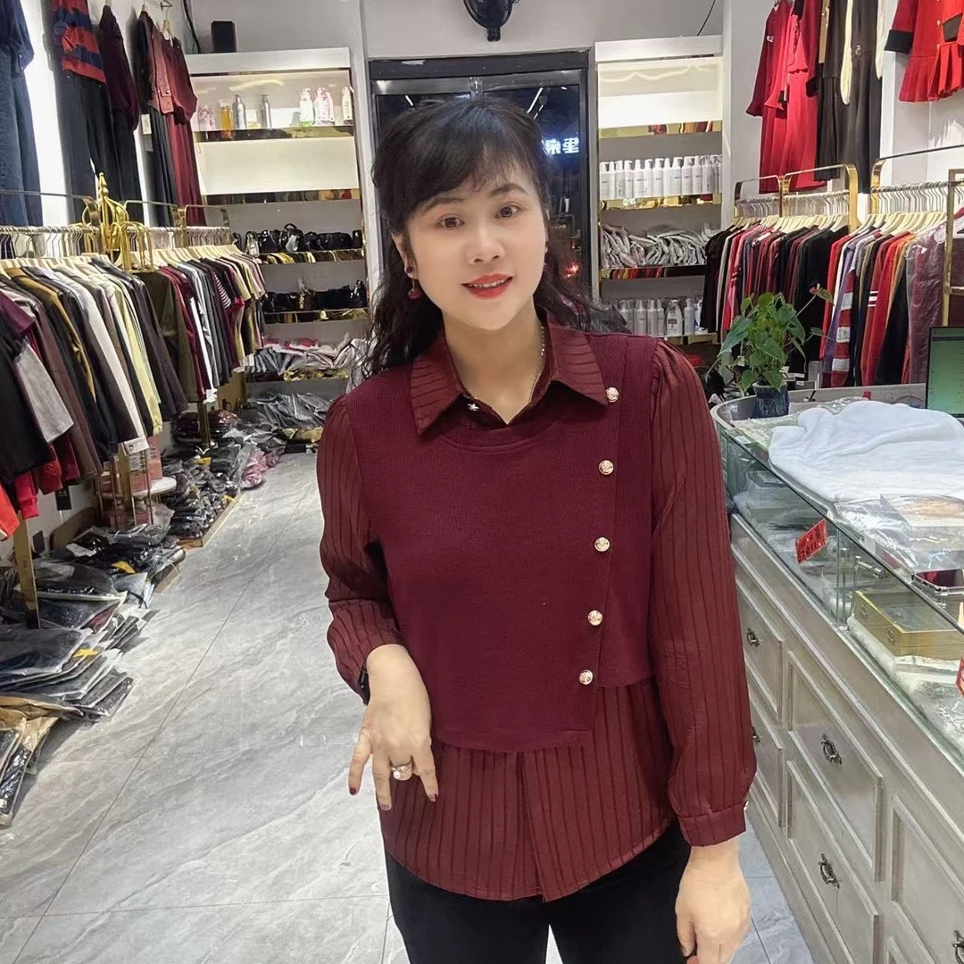 34-3378假两件衬衫长59公分