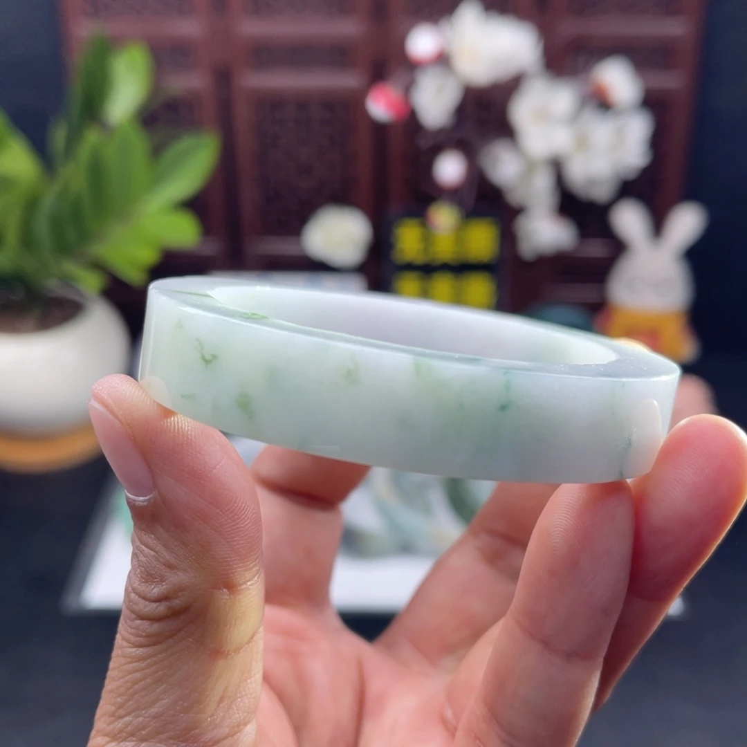 定制翡翠未镶嵌56-57正圈飘花