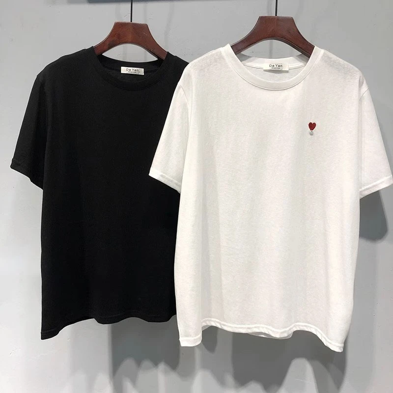 加肥加大码雪花棉女短袖t恤夏季新款胖mm重工印花设计感上衣200斤