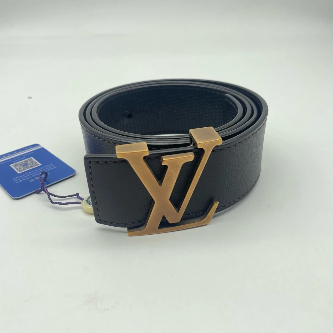 95新 LouisVuitton/路易威登 90码深棕色金扣单面皮8149678