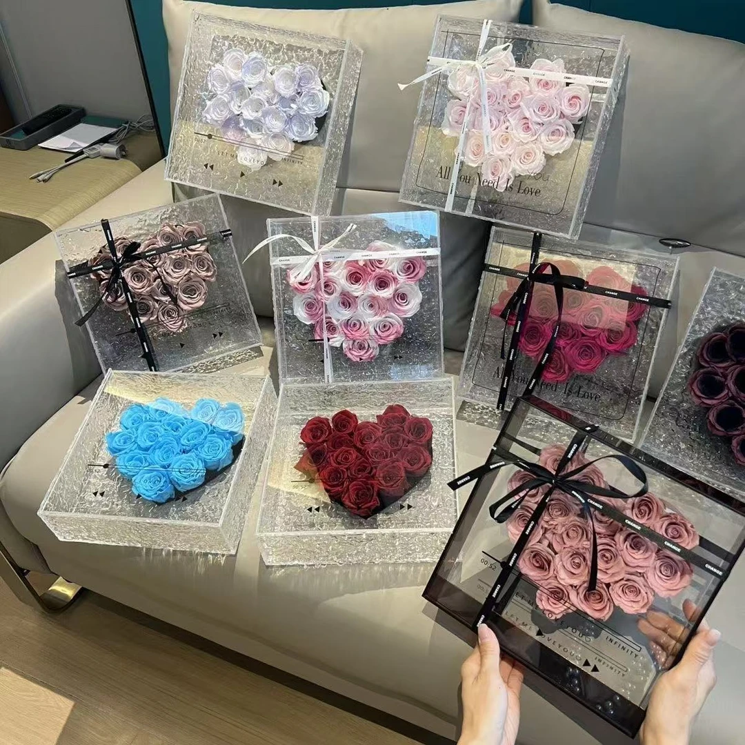 永生花玫瑰花爱的CD盒礼盒情人节生日礼物送爱人