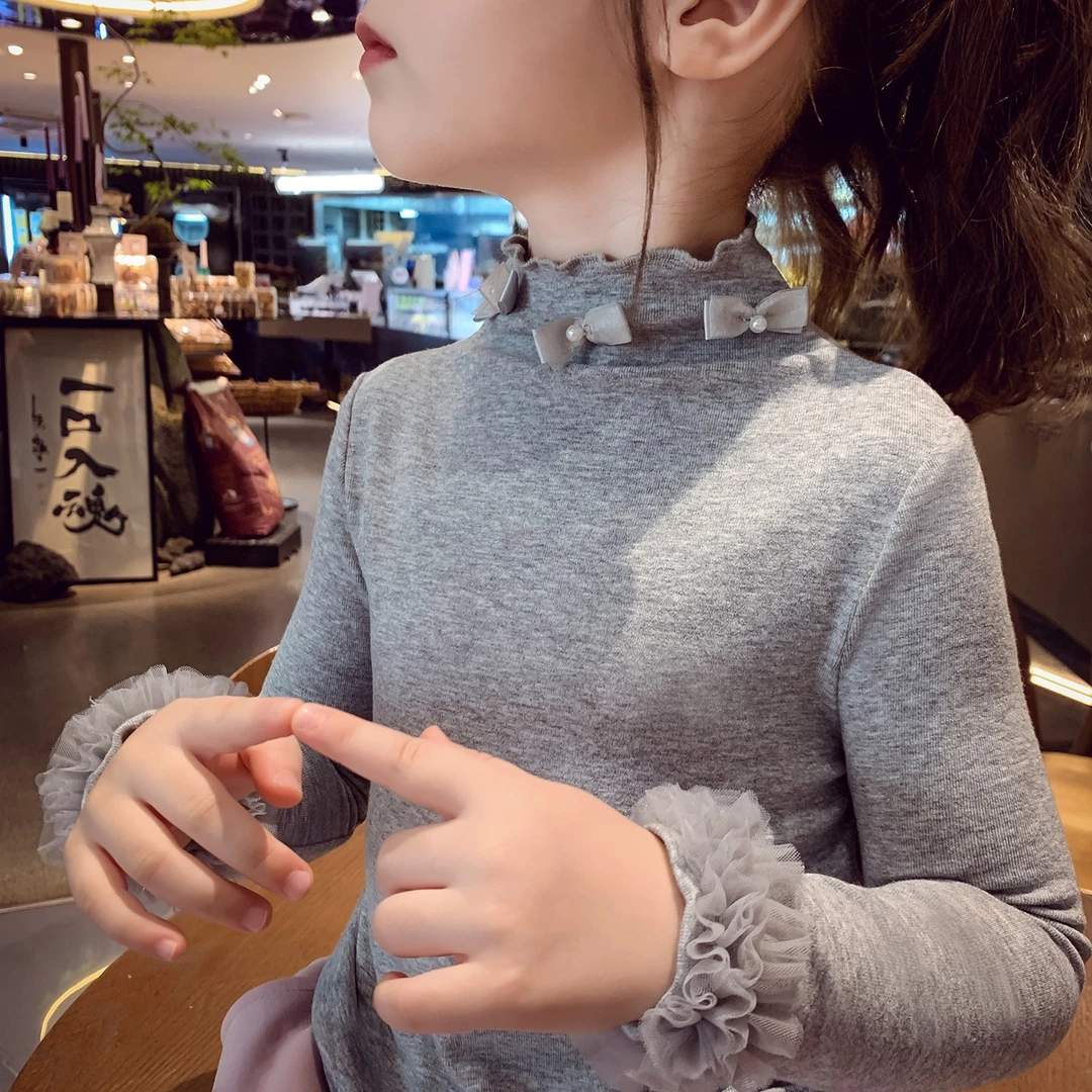 【现货】米米哈罗【甜心打底】女童加绒/不加绒打底衫冬装上衣Q25984