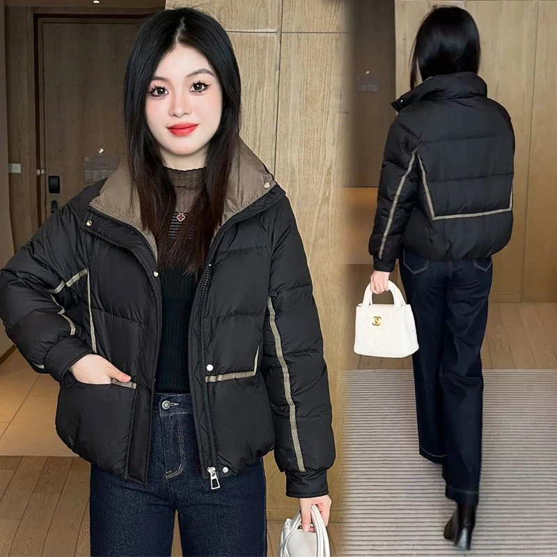 韩版短款棉服女冬季新款立领收口袖保暖修身小个子百搭休闲小棉袄