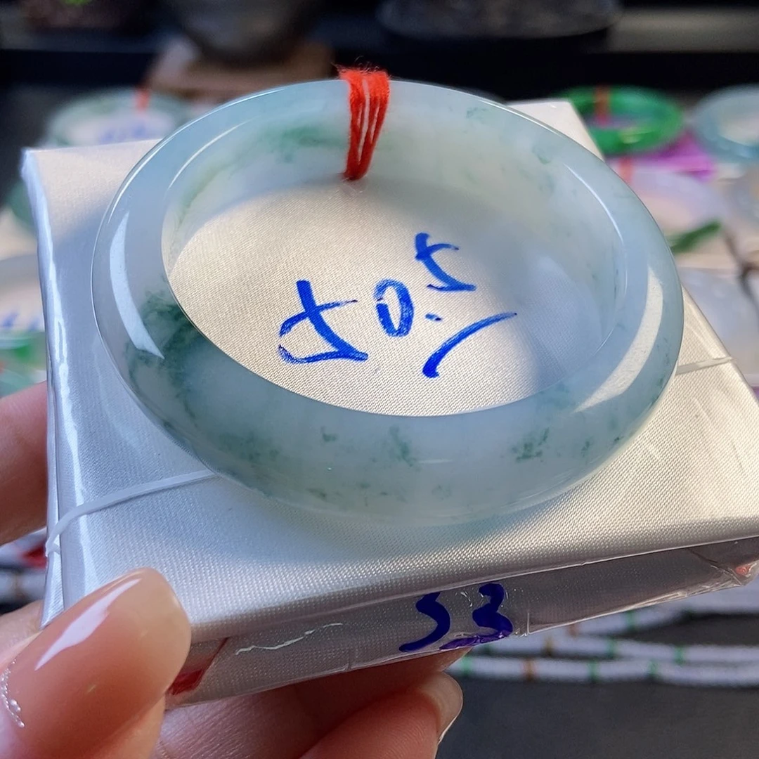 未镶嵌手镯翡翠28飘花小圈放漏