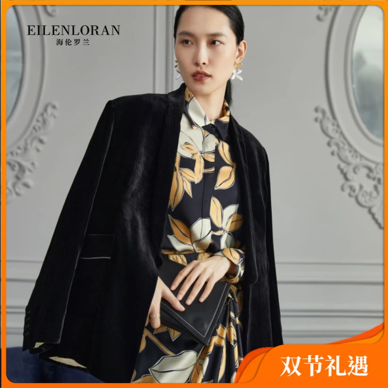 真丝乔绒女士长袖时尚西装71081762