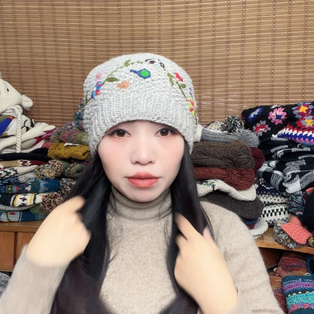 羊毛手工羊毛帽子230