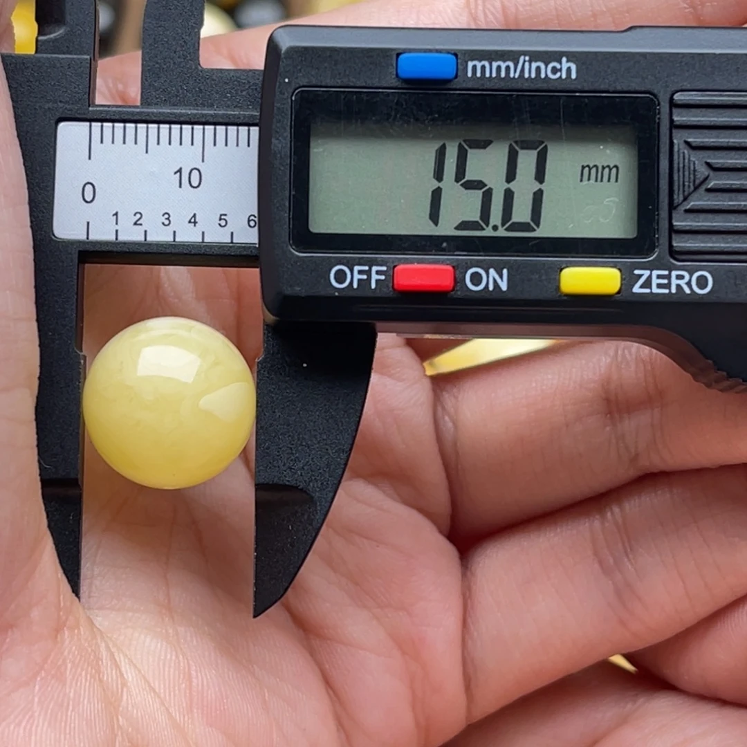 琥珀未镶嵌裸石蜜蜡圆珠静