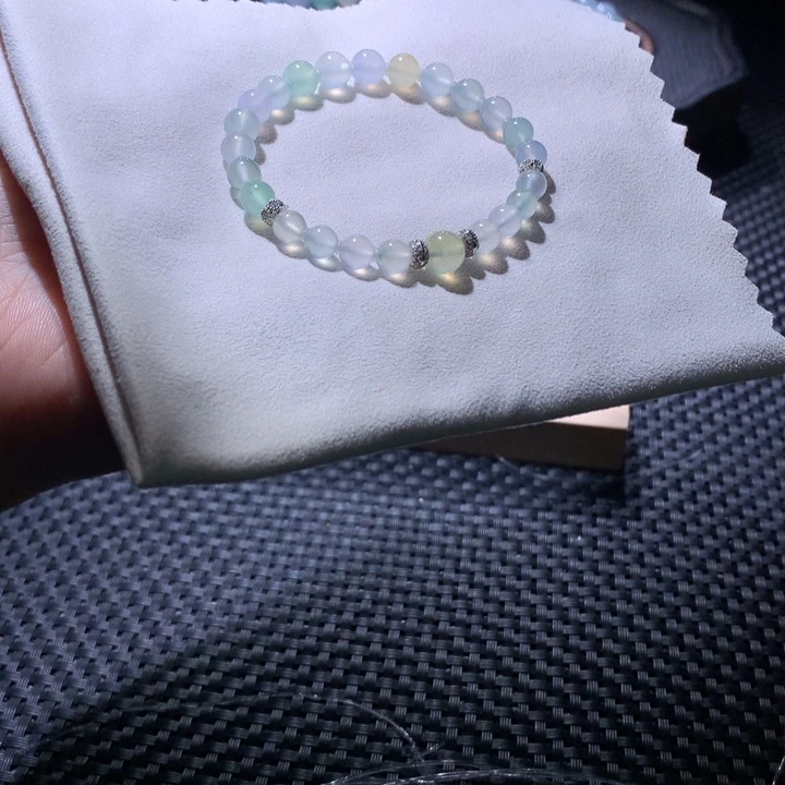 翡翠散珠种水清爽串卡5+～7.5