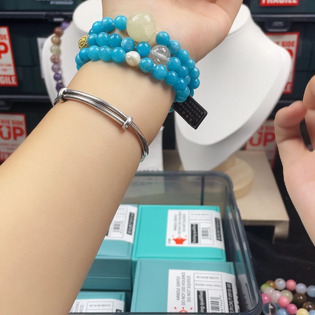 烟晶银S925镶嵌手链