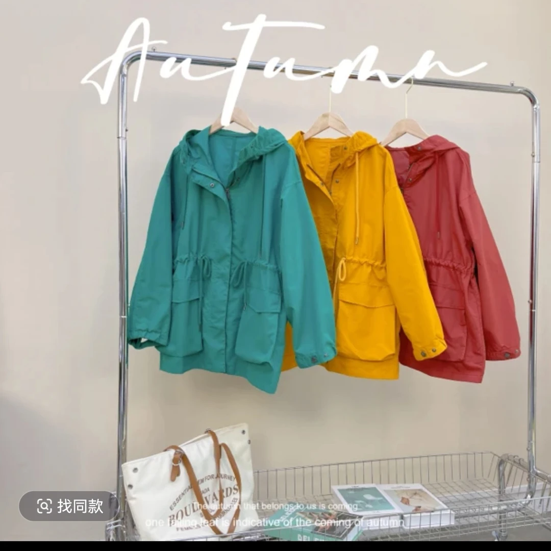 P992 【彩椒】宽松休闲 户外新款防风放水单层冲锋衣外套女