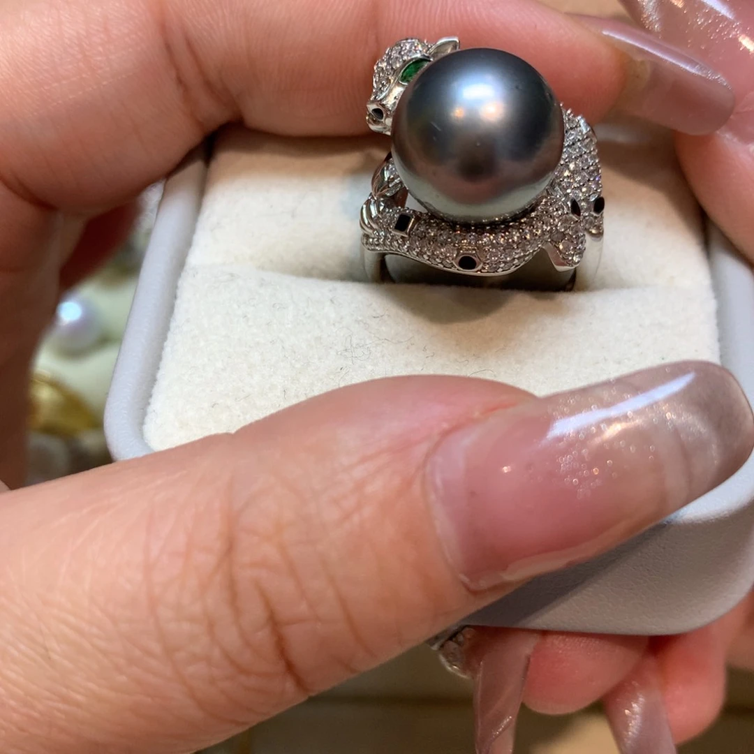 海水珍珠戒指银S925镶嵌