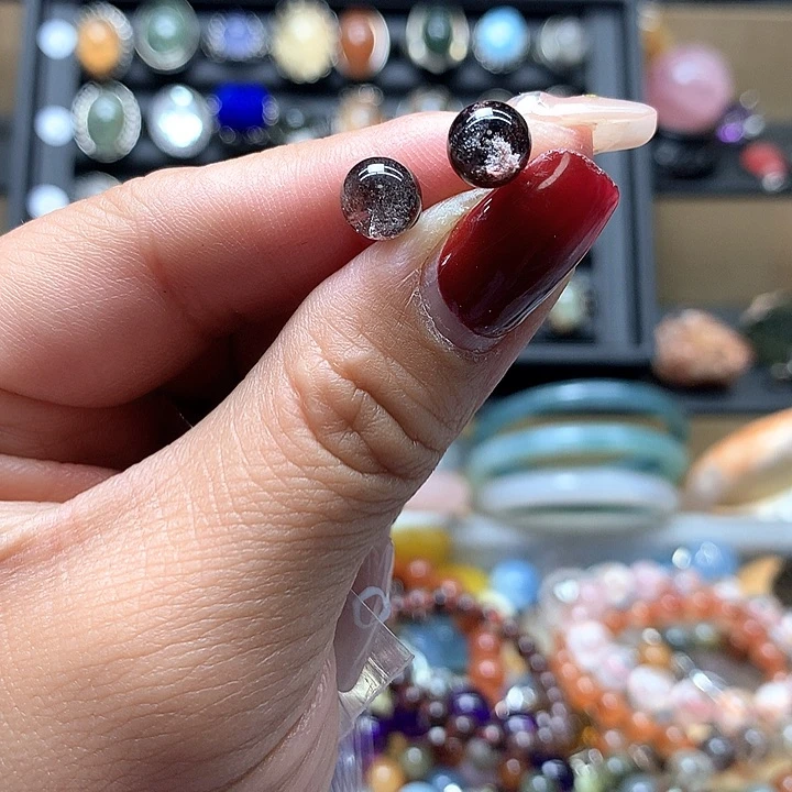 水晶水晶耳钉银S925镶嵌