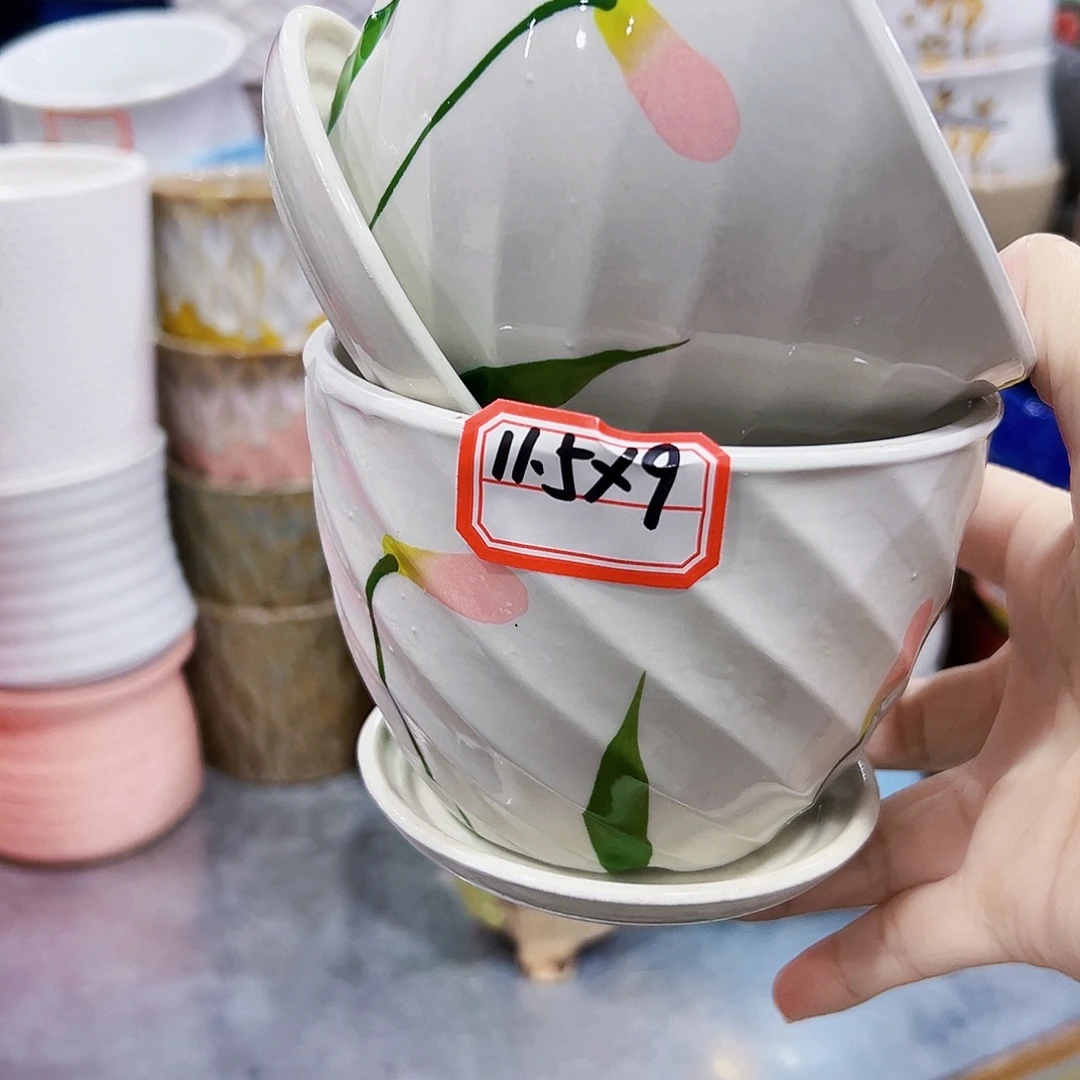 外贸尾单陶瓷花盆凑单10米包邮