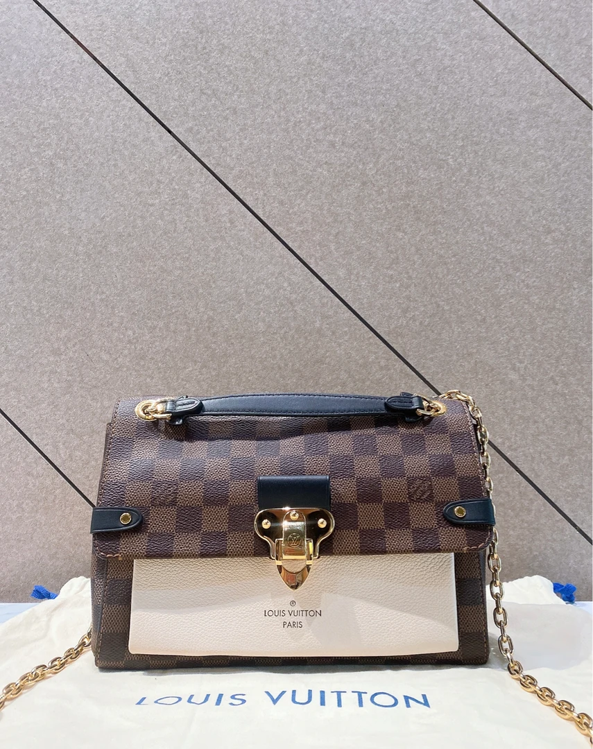 95新 LouisVuitton/路易威登 帝爵鹏哥直播专享/棋盘格拼白单肩包