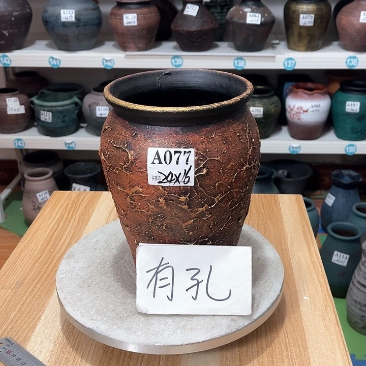 红陶手工制作工艺花盆