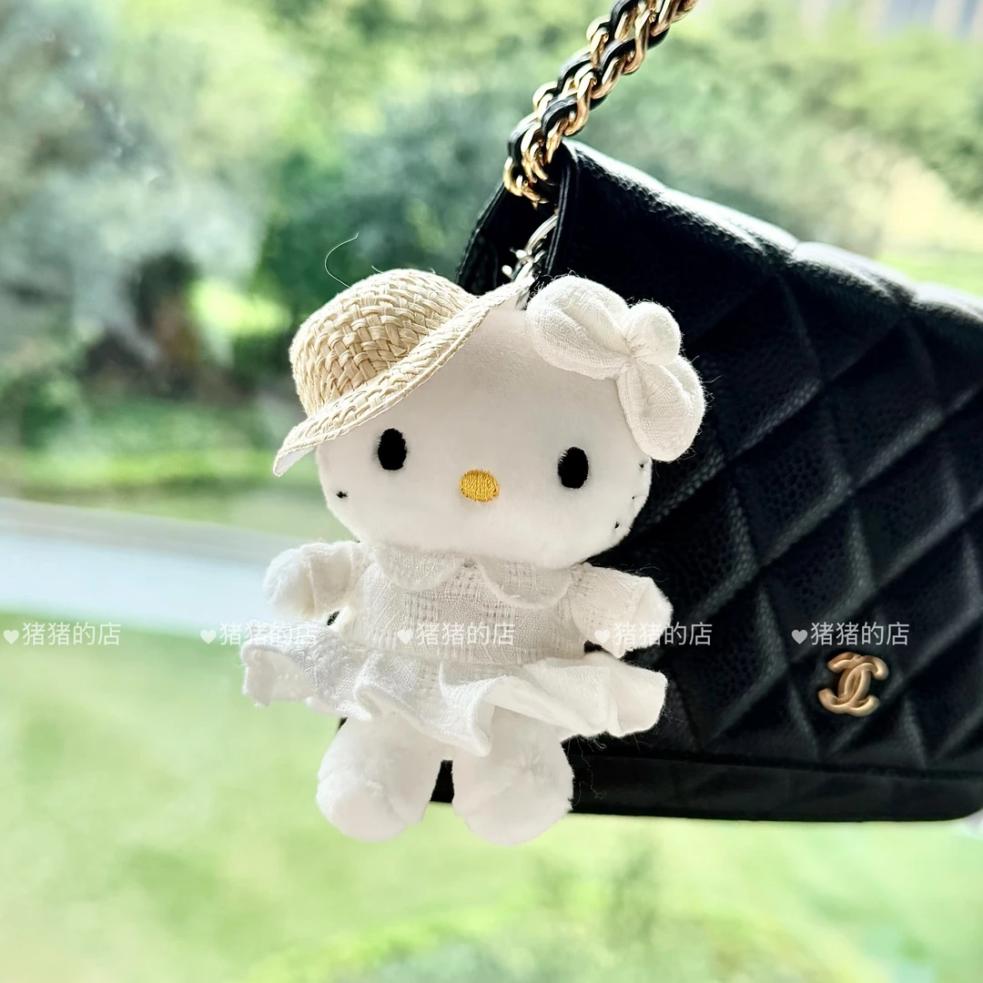 【日本限定】正品三丽鸥第八弹Me%联名白裙子草帽kitty挂件
