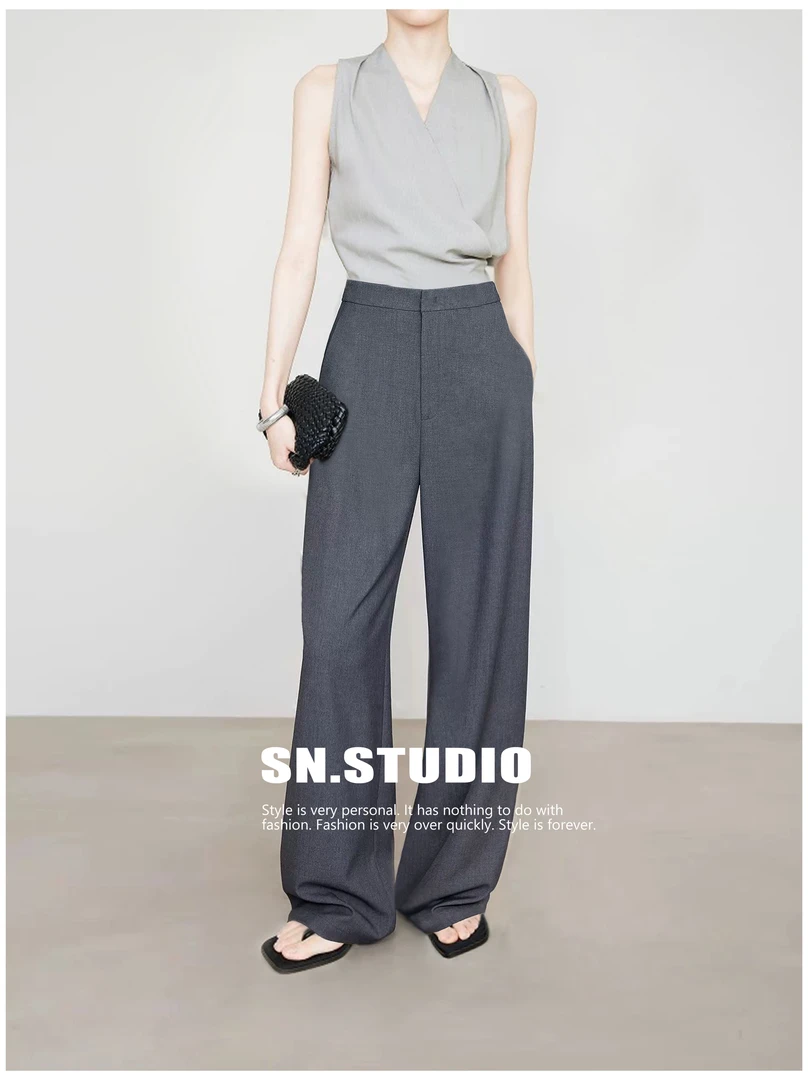 【夏季精英裤】高腰直筒裤显瘦高级感休闲通勤西装裤