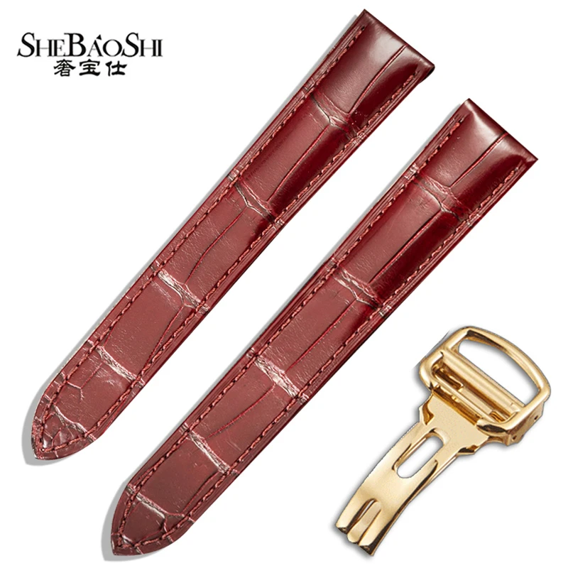 奢宝仕代用卡地亚Tank坦克solo伦敦蓝气球钥匙男女鳄鱼真皮手表带