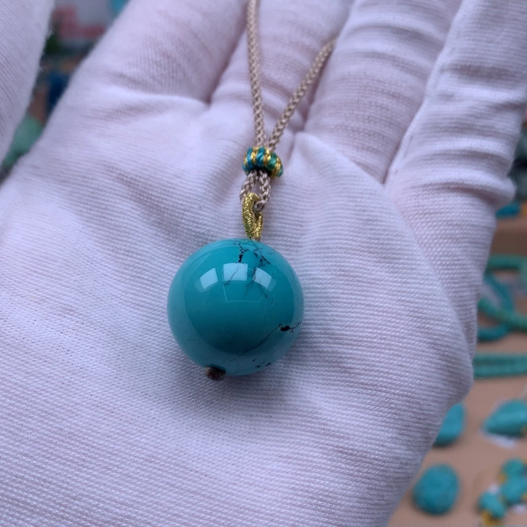 绿松石未镶嵌珠宝奇石19.4mm