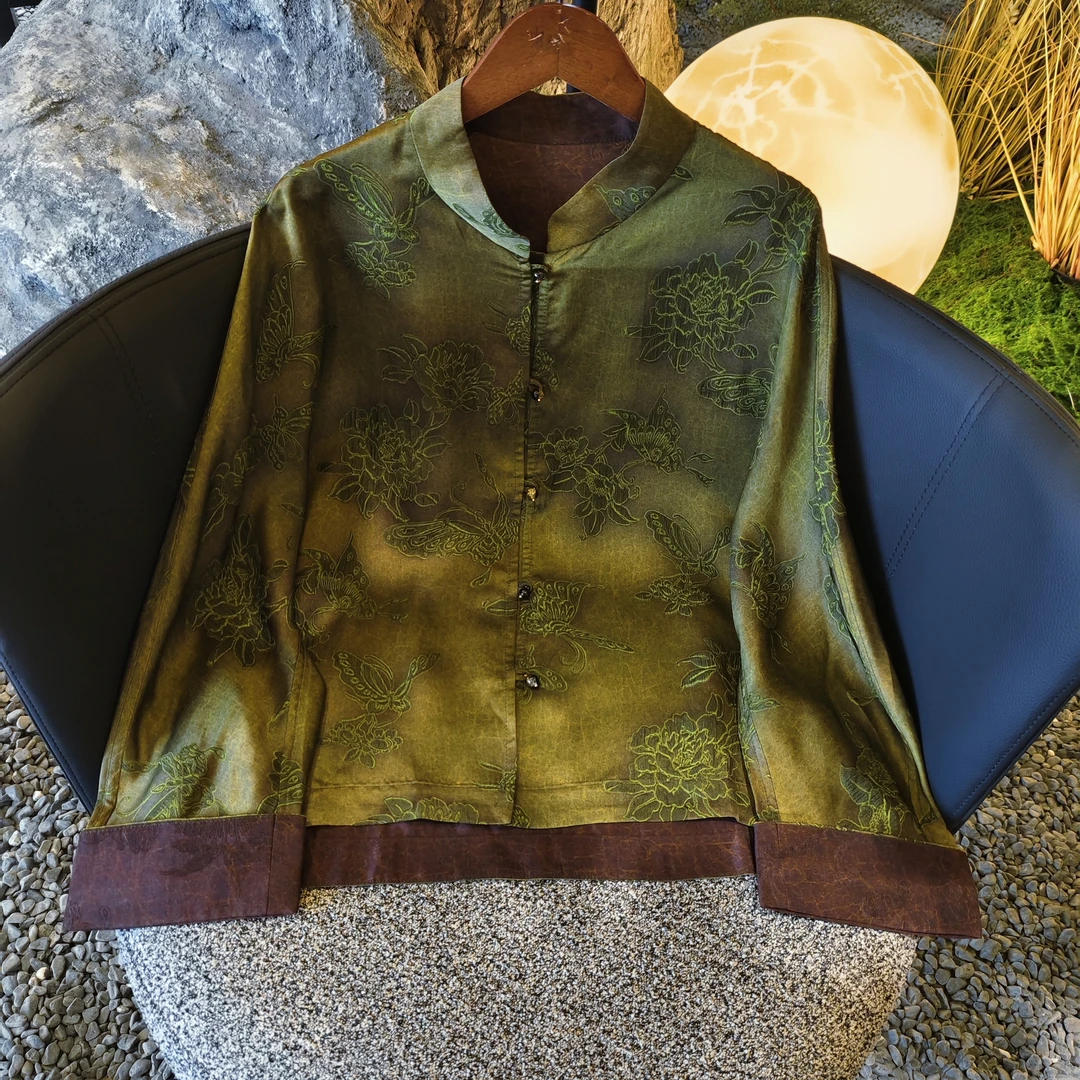 【青衣】双面双穿新中式上衣宽松国风提花立领女装气质显瘦外套