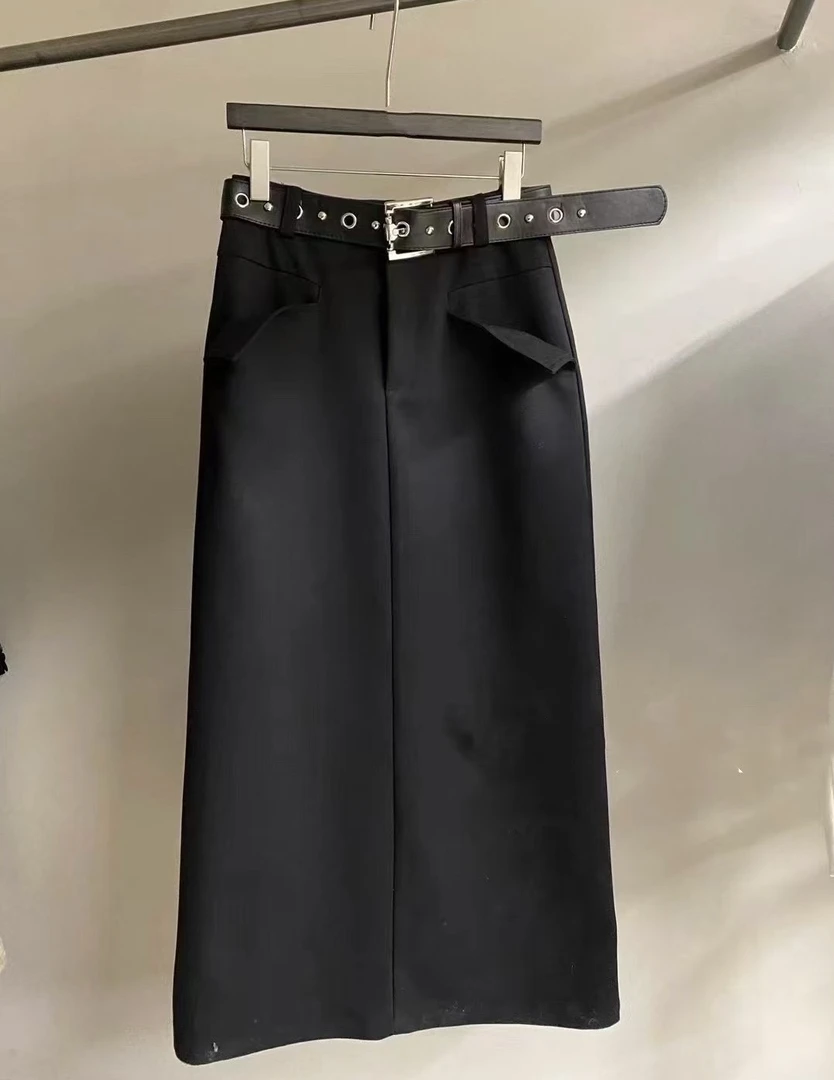 少女风【西装辣妹长裙】显瘦高腰设计款➕搭配腰带！
