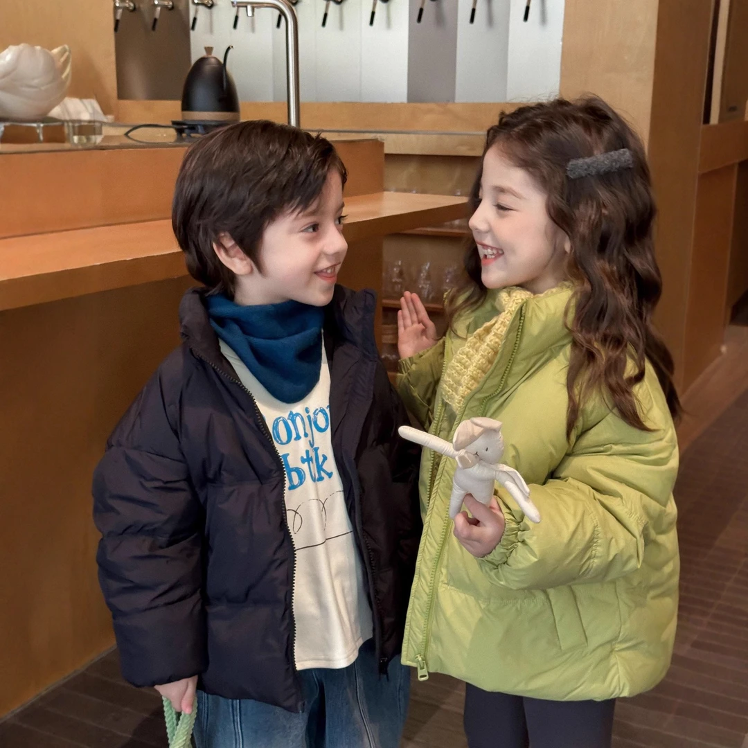 yr0009  2025冬季新男女童糖果色90白鸭绒外套湖州织里童装