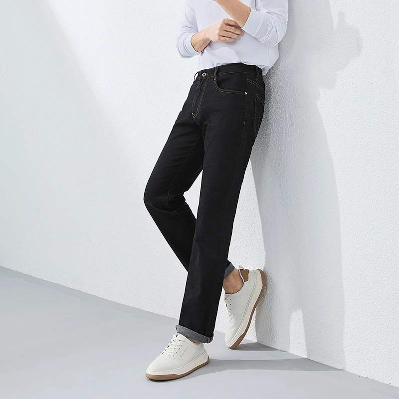 【专柜黑金款】柒牌25年轻商务休闲透气时尚直筒弹力牛仔裤72860
