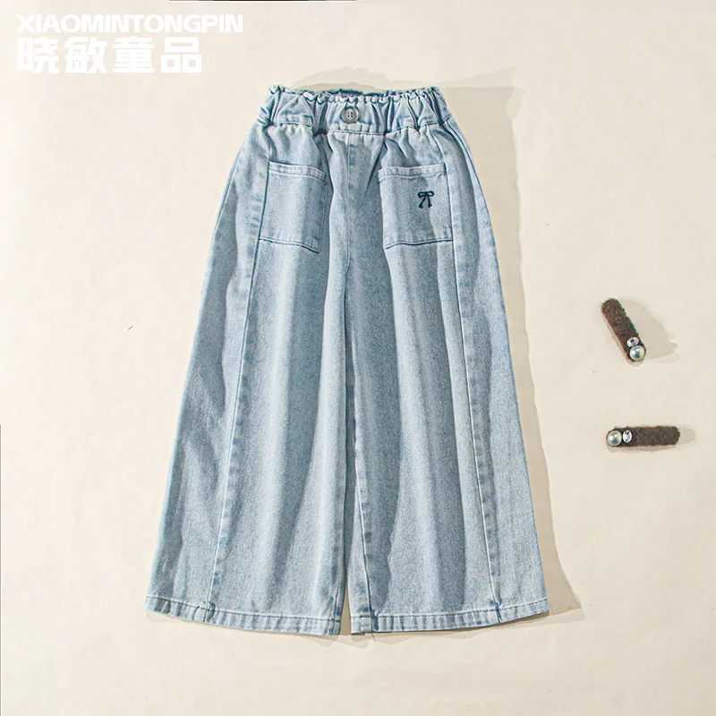 2025年款衣服儿童【未蓝】蝴蝶结口袋牛仔裤3C3831女童春秋