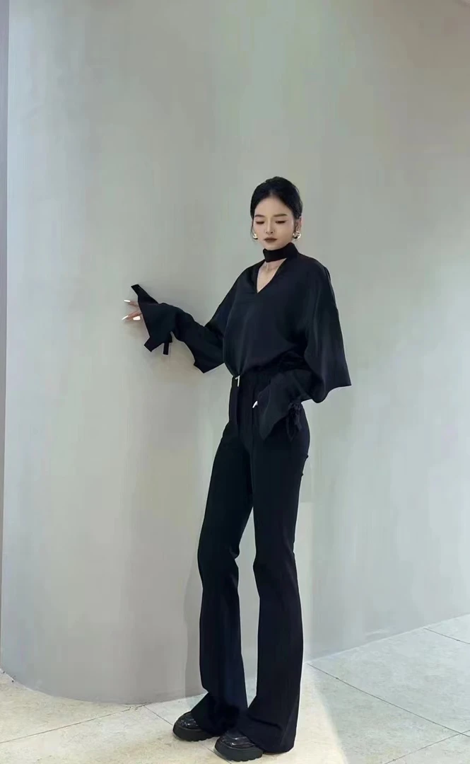 设计师高腰时尚气质完美显瘦显腿细完美裤子女