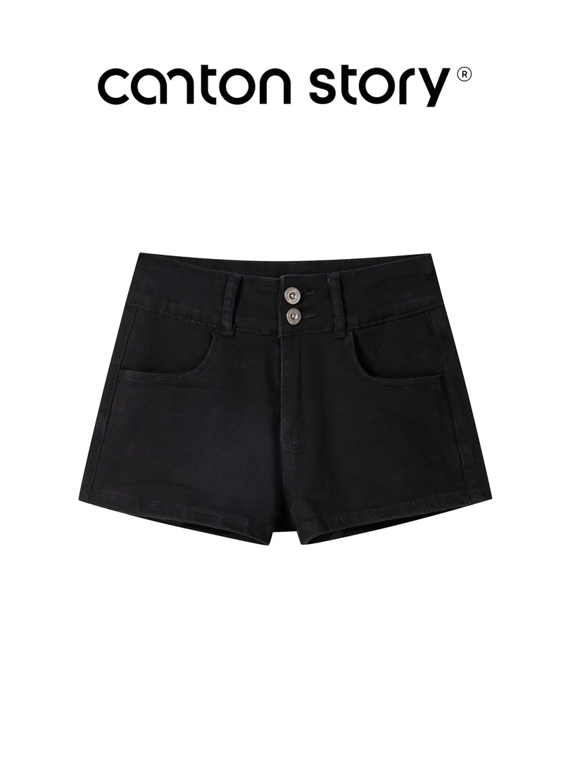 羊城故事-美式复古高腰牛仔短裤女辣妹高腰超短热裤子3122