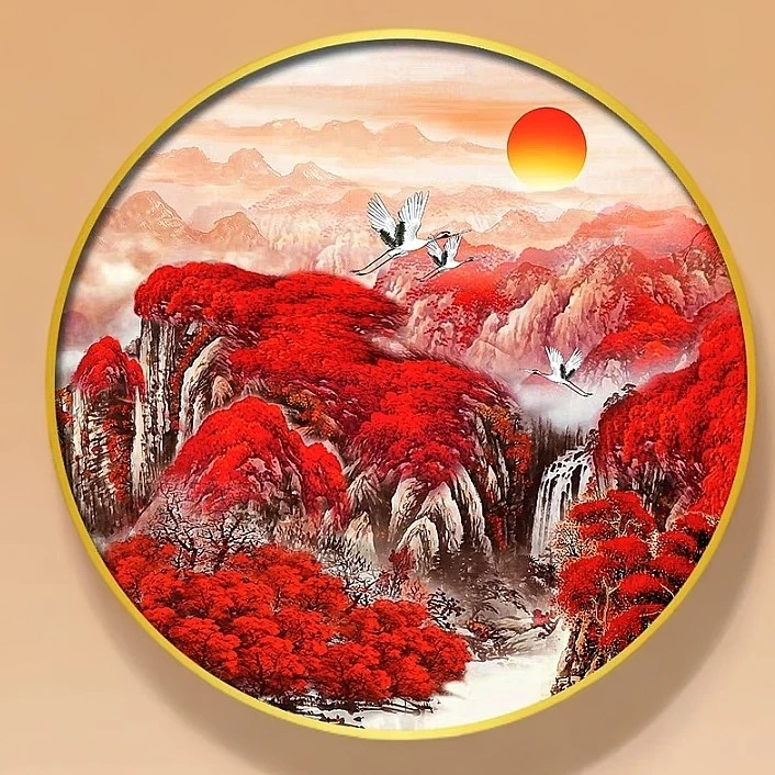 DMC十字绣-轻奢山水风景鸿运当头