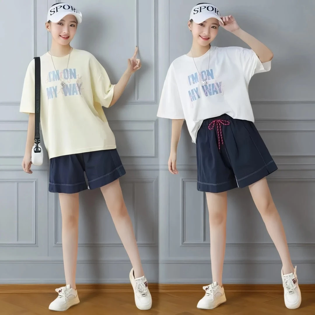 女童夏装套装儿童新款夏季薄款中大童女孩韩版宽松洋气短裤两件套