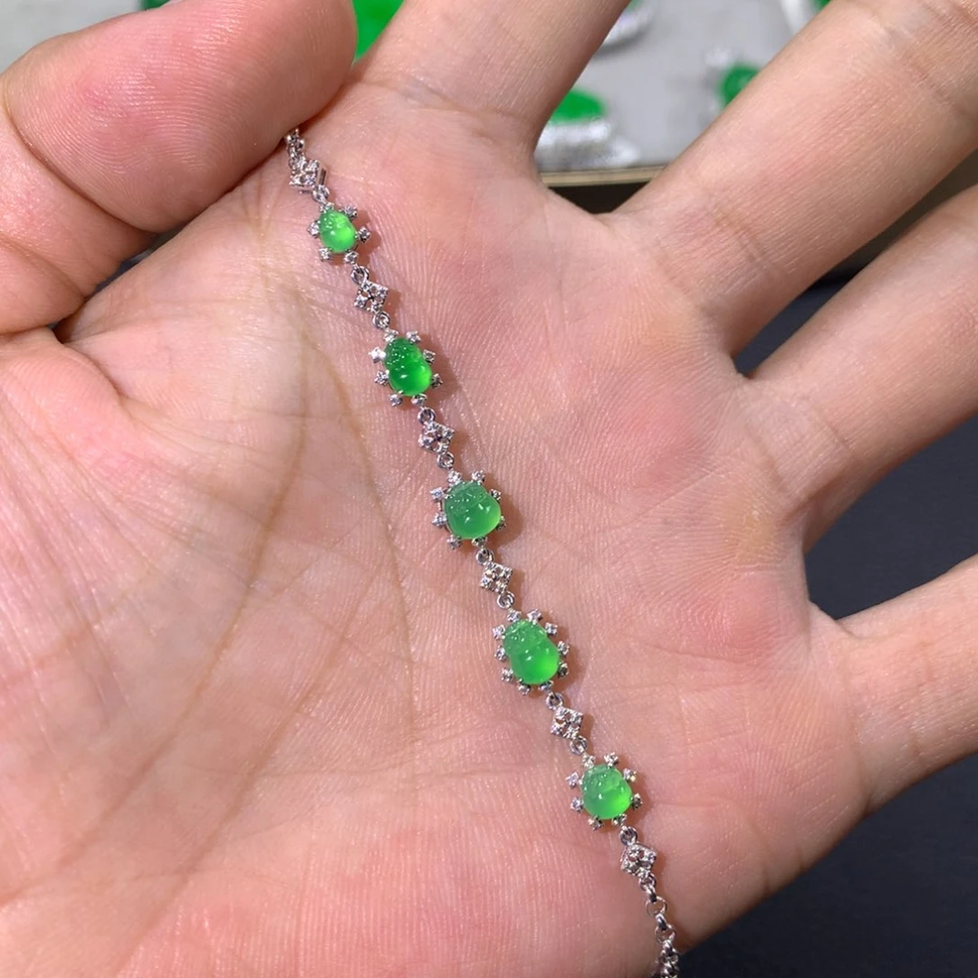 18K金镶嵌手链翡翠翡翠