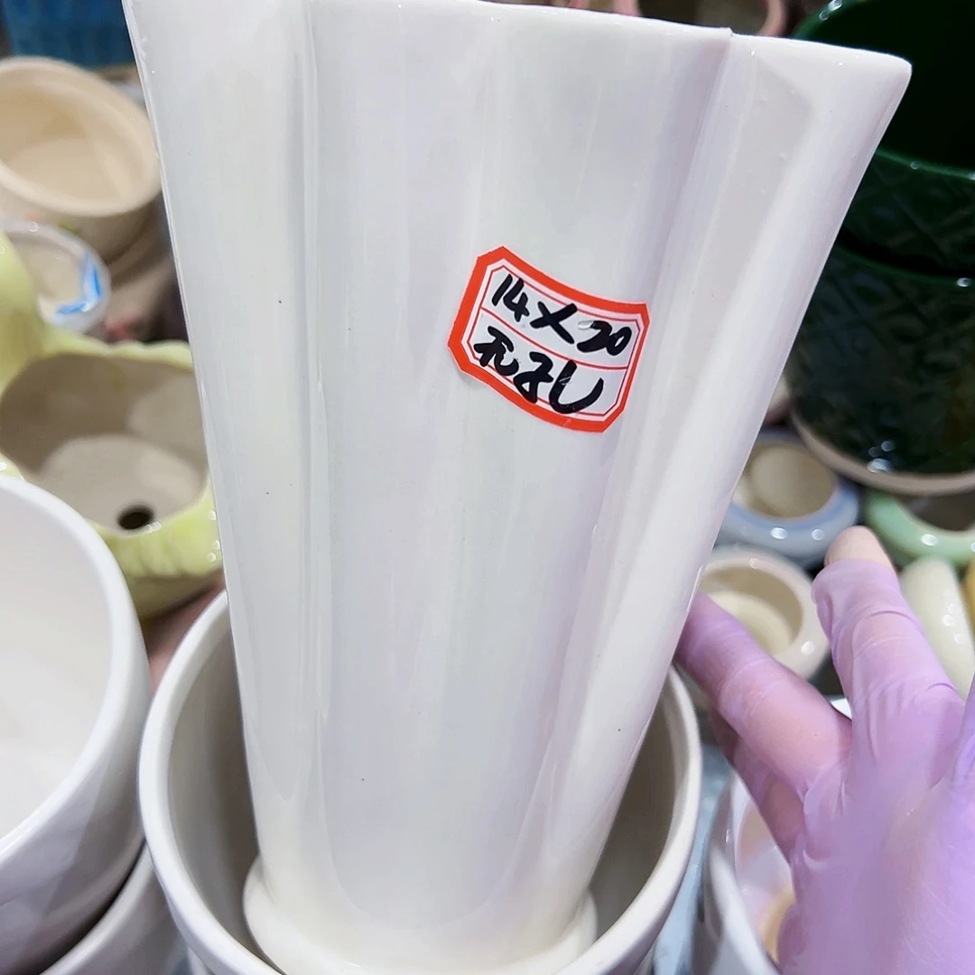 外贸尾单陶瓷花盆凑单10米包邮无孔长豆包孔