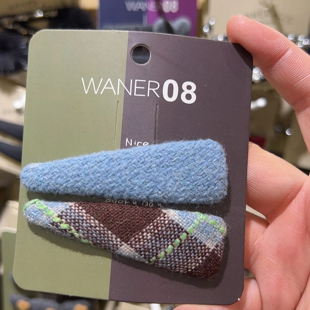 布艺非金属AB格子拜拜夹