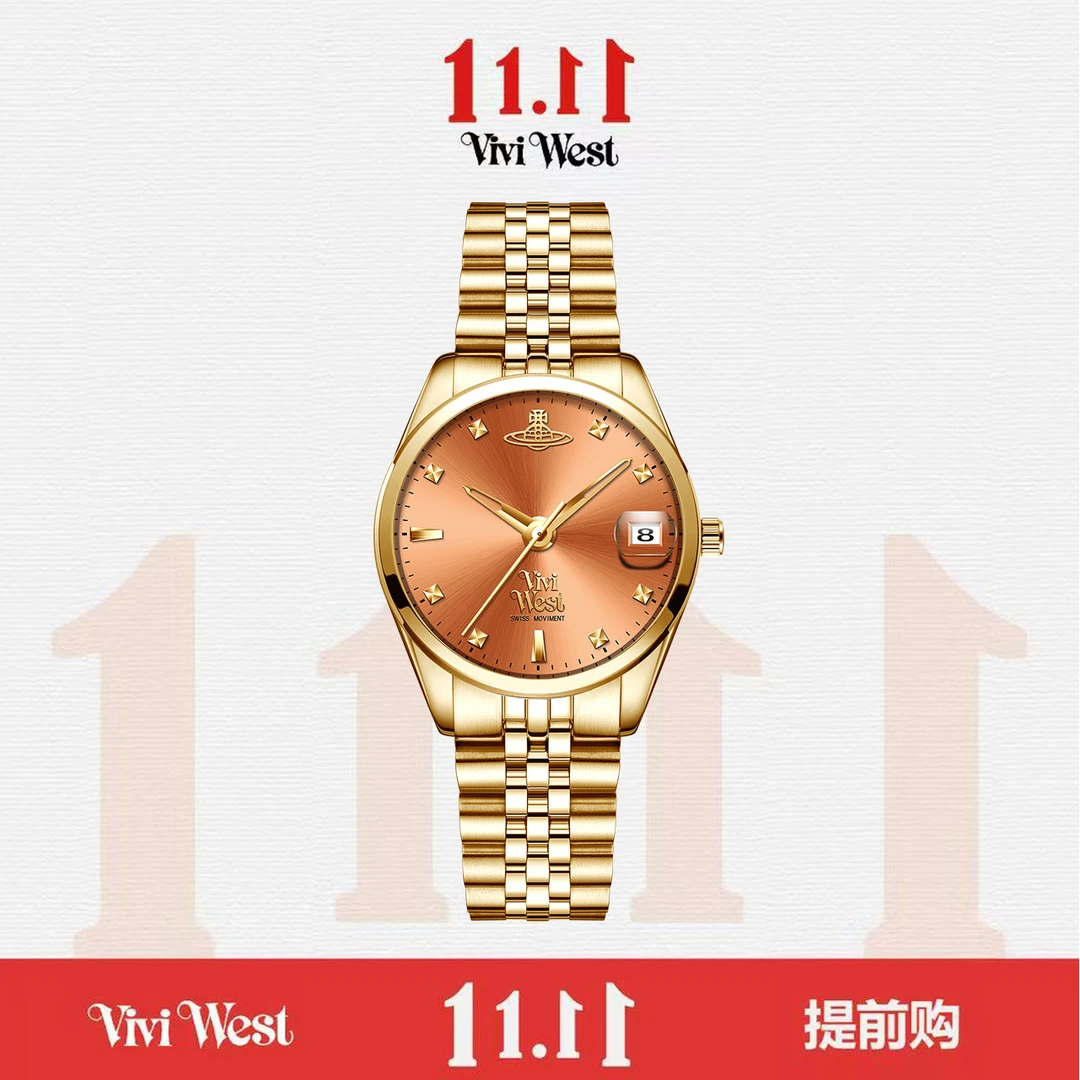 金棕--双11精选气质轻奢女士小众经典精致腕表--TH2603-Y-2